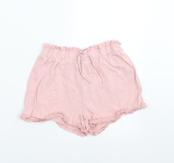 NEXT Girls Pink Hot Pants Shorts Size 9 Years - Floral Hem