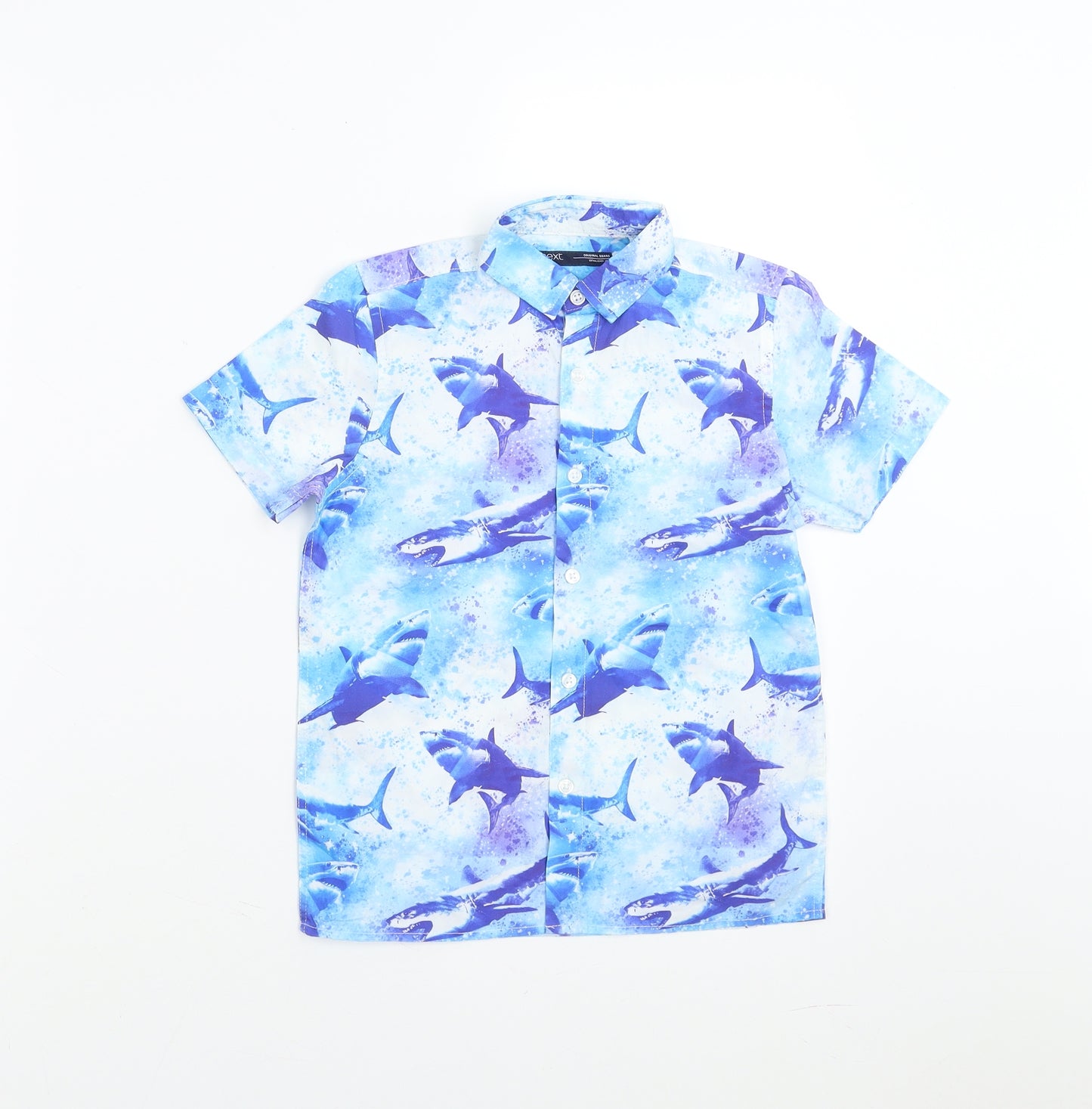 NEXT Boys Blue   Basic Button-Up Size 6 Years  - shark