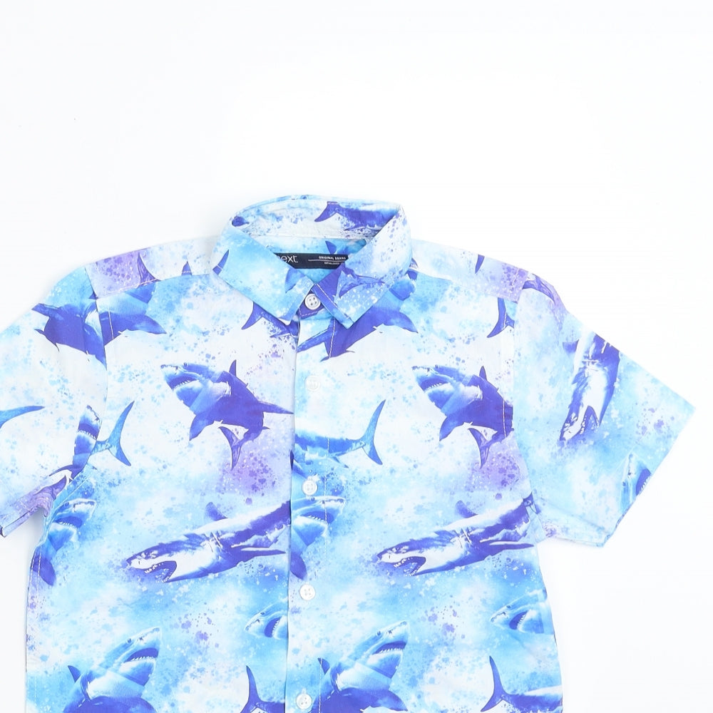 NEXT Boys Blue   Basic Button-Up Size 6 Years  - shark