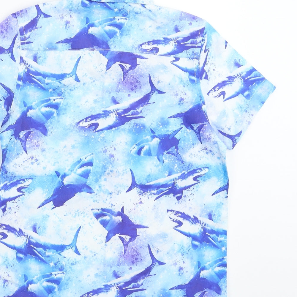 NEXT Boys Blue   Basic Button-Up Size 6 Years  - shark