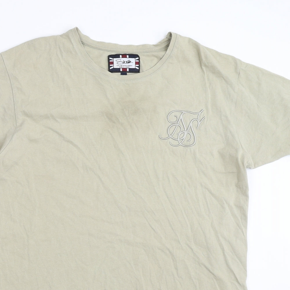 SikSilk Mens Green    T-Shirt Size L