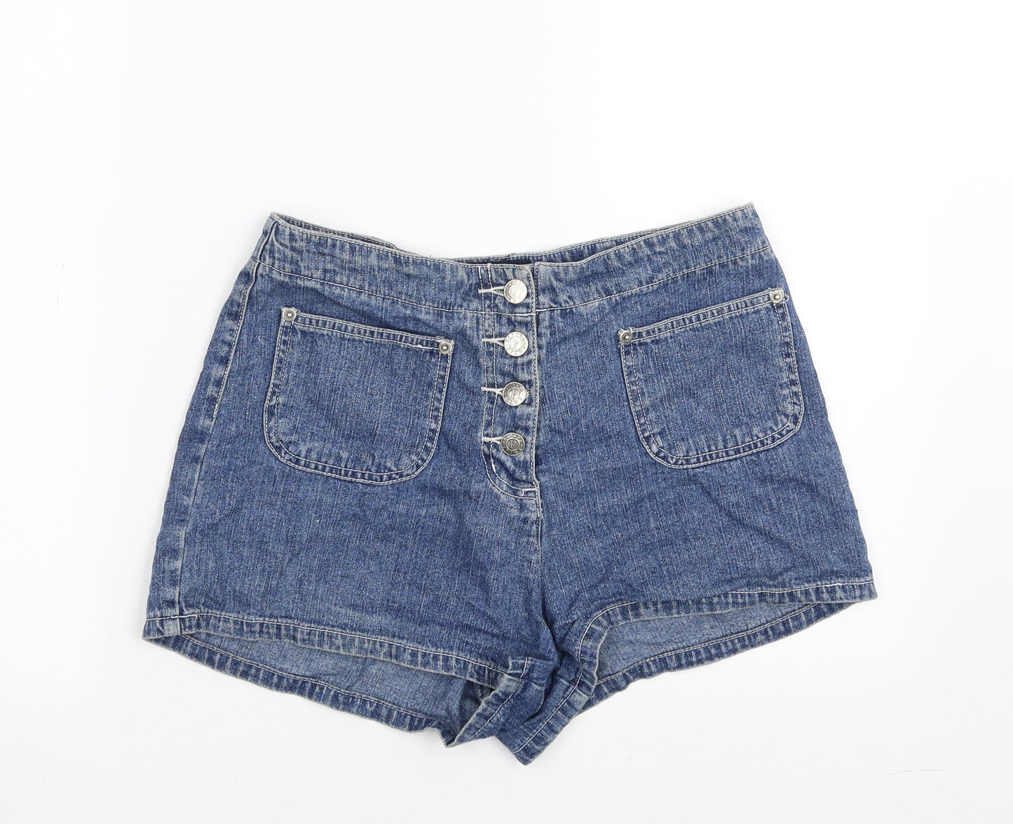 Papaya Womens Blue  Denim Hot Pants Shorts Size 12
