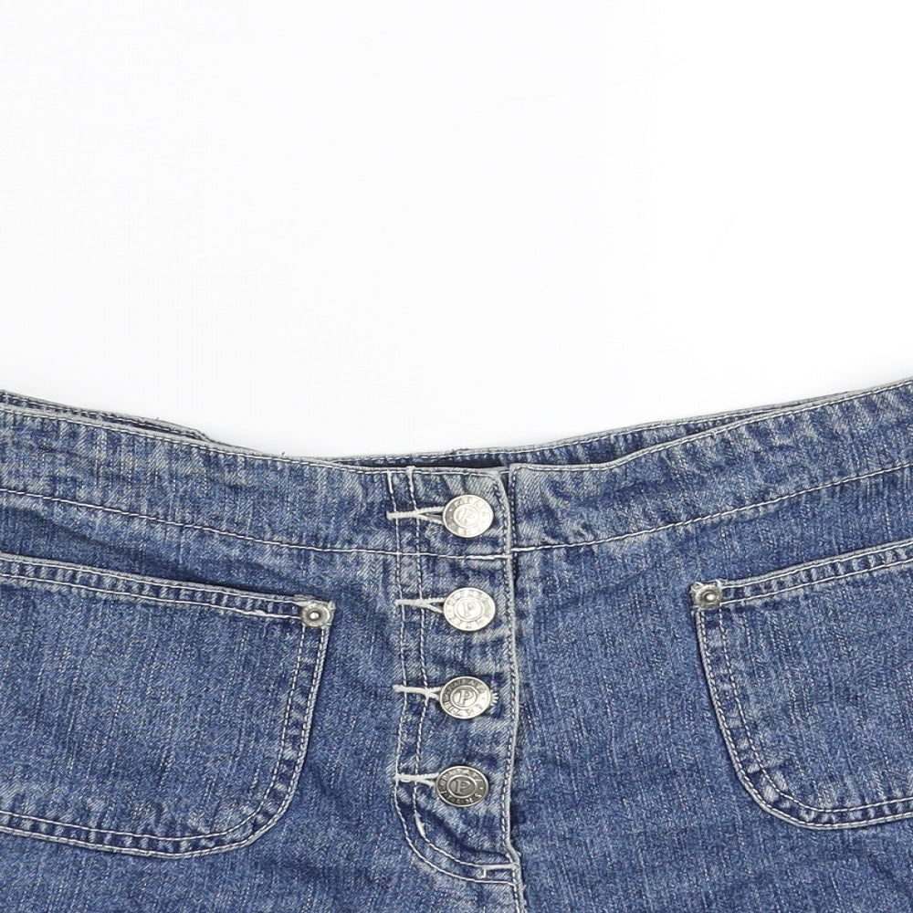Papaya Womens Blue  Denim Hot Pants Shorts Size 12