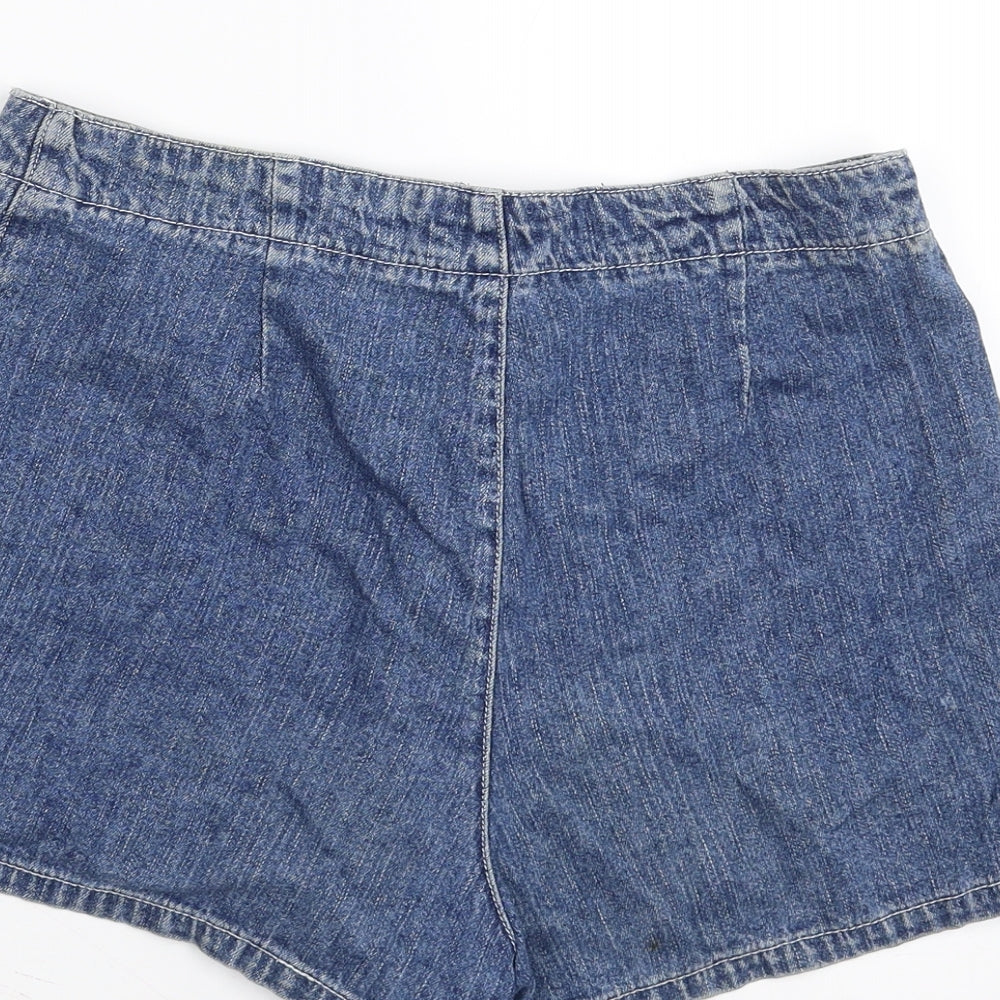 Papaya Womens Blue  Denim Hot Pants Shorts Size 12