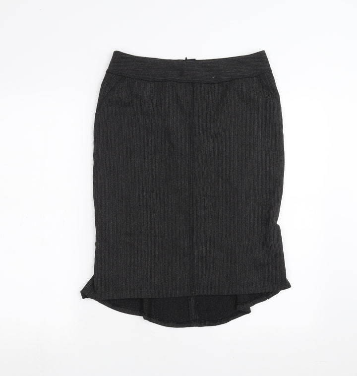 Mexx Womens Grey Striped  Straight & Pencil Skirt Size 10