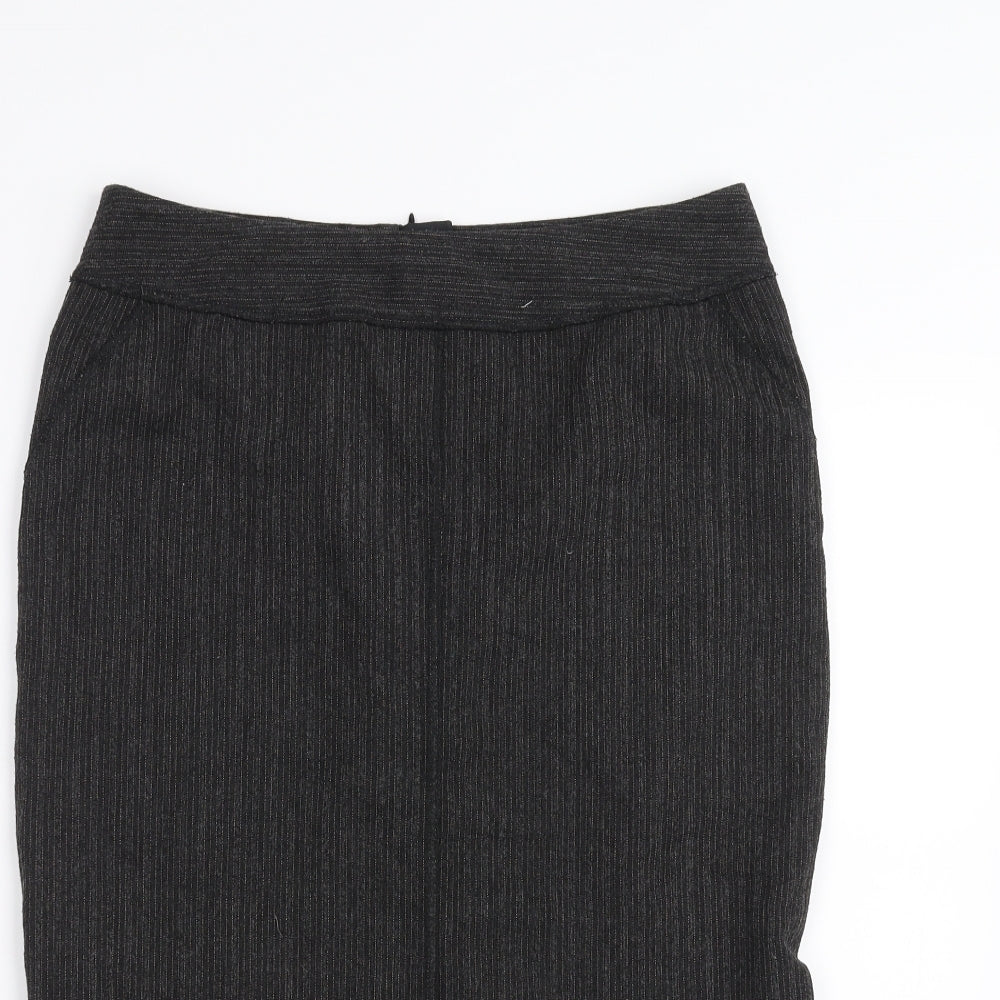 Mexx Womens Grey Striped  Straight & Pencil Skirt Size 10