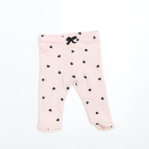 Matalan Girls Pink    Trousers Size 3-6 Months  - heart pattern