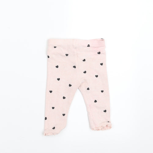 Matalan Girls Pink    Trousers Size 3-6 Months  - heart pattern