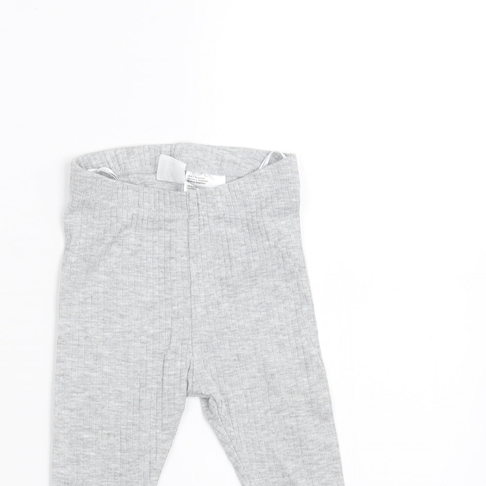 H&M Girls Grey    Trousers Size 6-9 Months  - leggings