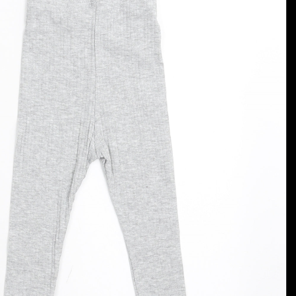 H&M Girls Grey    Trousers Size 6-9 Months  - leggings