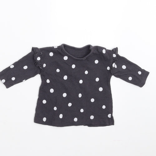 George Girls Grey Polka Dot  Pullover Jumper Size 0-3 Months