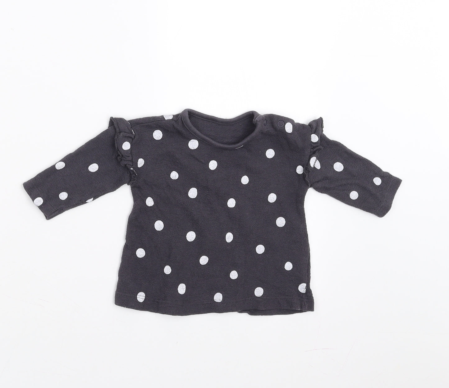 George Girls Grey Polka Dot  Pullover Jumper Size 0-3 Months