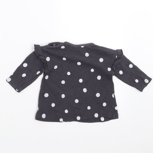 George Girls Grey Polka Dot  Pullover Jumper Size 0-3 Months