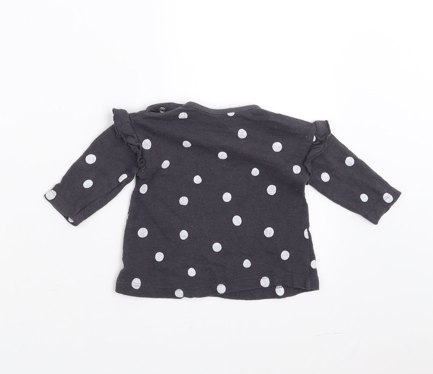 George Girls Grey Polka Dot  Pullover Jumper Size 0-3 Months