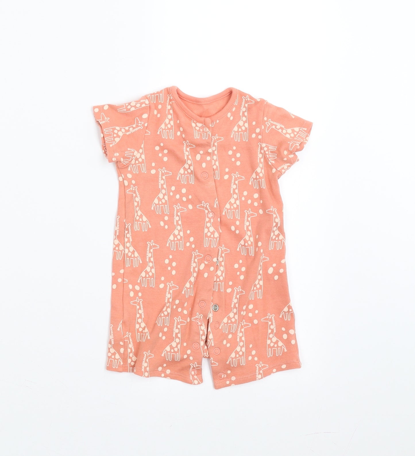 Sainsburys  Baby Orange   Romper One-Piece Size 3-6 Months  - Giraffe