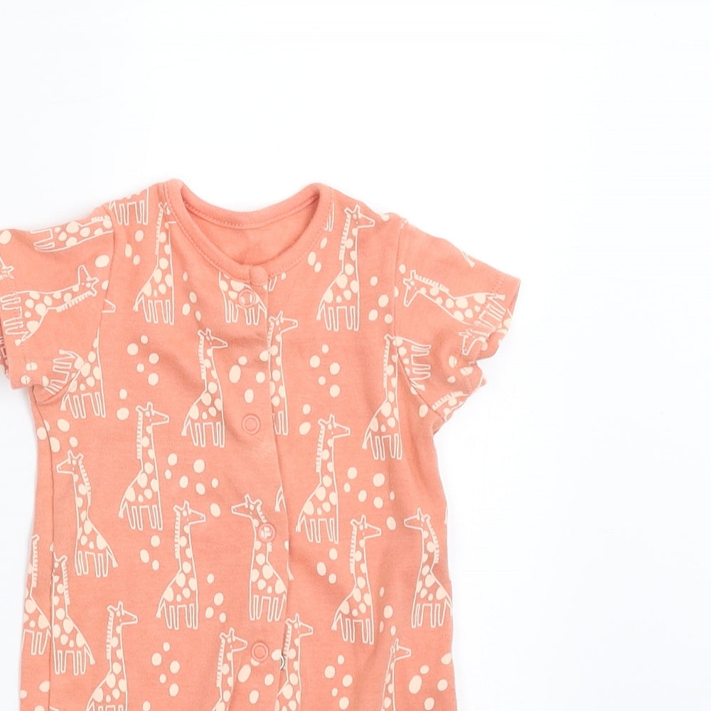 Sainsburys  Baby Orange   Romper One-Piece Size 3-6 Months  - Giraffe