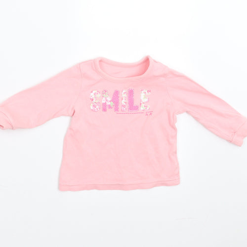 Dylan George Girls Pink   Basic T-Shirt Size 6-9 Months  - smile