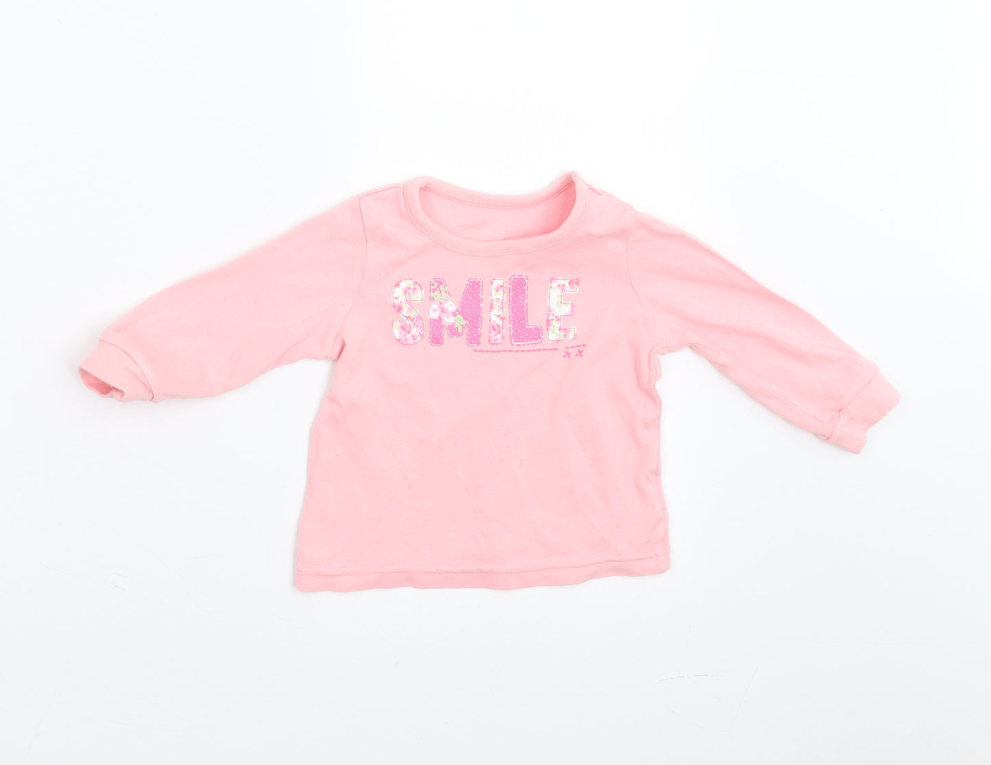 Dylan George Girls Pink   Basic T-Shirt Size 6-9 Months  - smile