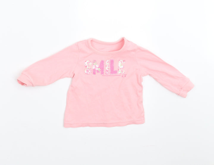 Dylan George Girls Pink   Basic T-Shirt Size 6-9 Months  - smile