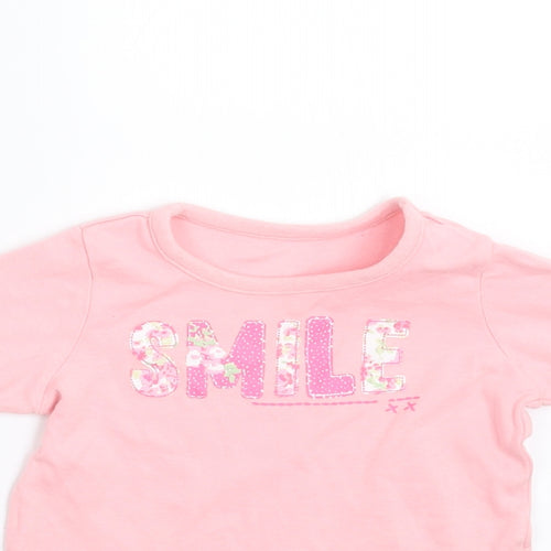 Dylan George Girls Pink   Basic T-Shirt Size 6-9 Months  - smile