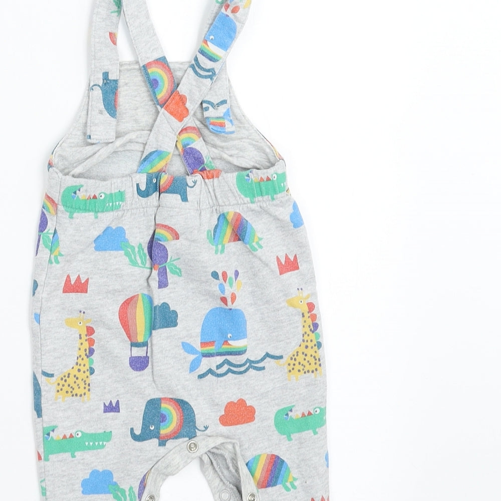 NEXT Baby Grey   Dungaree Outfit/Set Size 0-3 Months  - animals