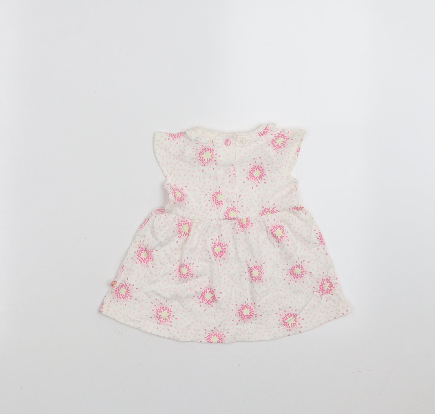 BHS Girls Ivory Floral  T-Shirt Dress  Size 0-3 Months