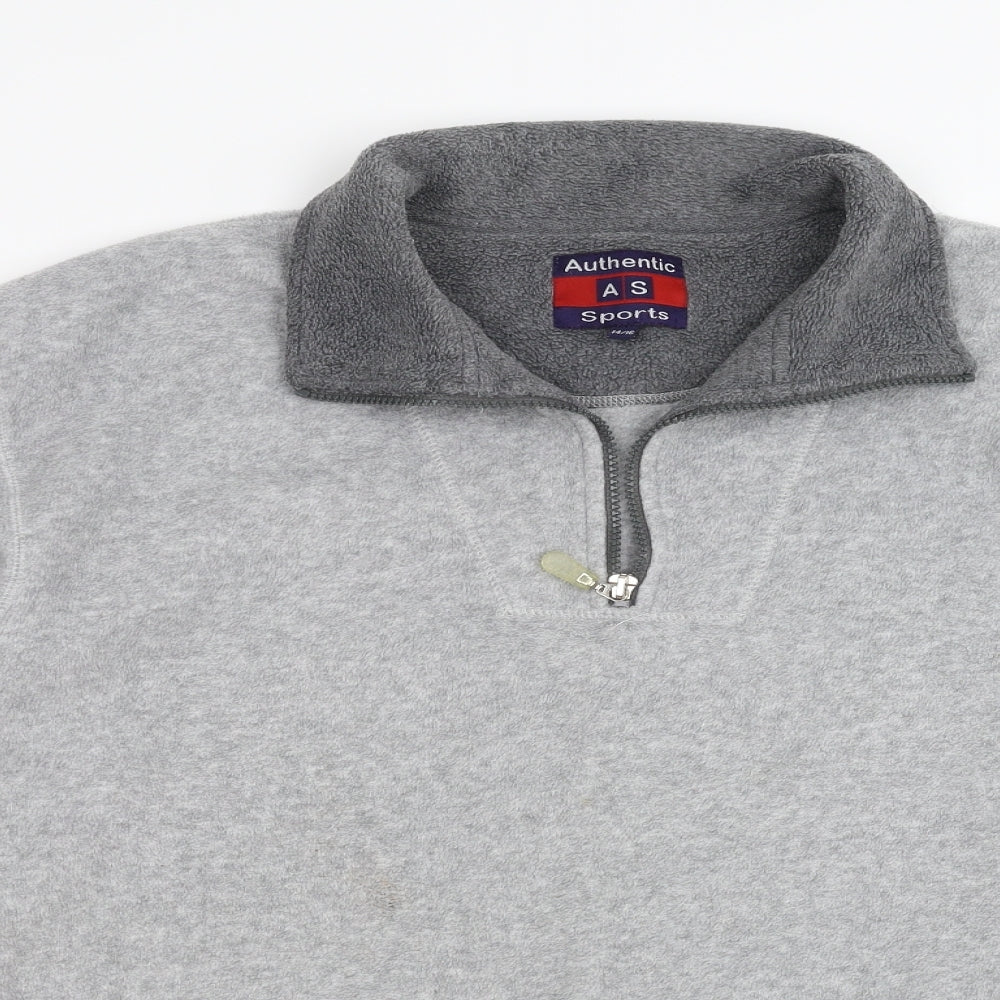 Authentic Sportswear Womens Grey  Fleece Pullover Jumper Size 14