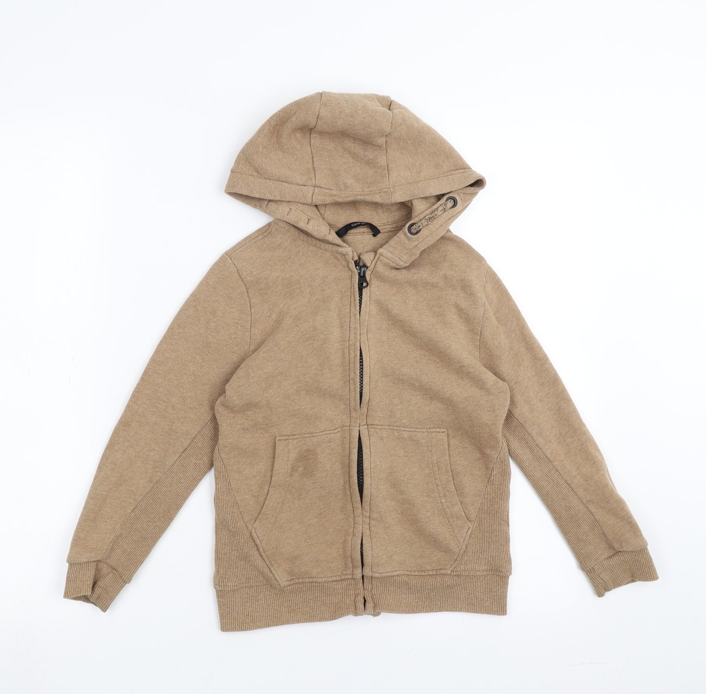 George Boys Beige   Full Zip Hoodie Size 7-8 Years