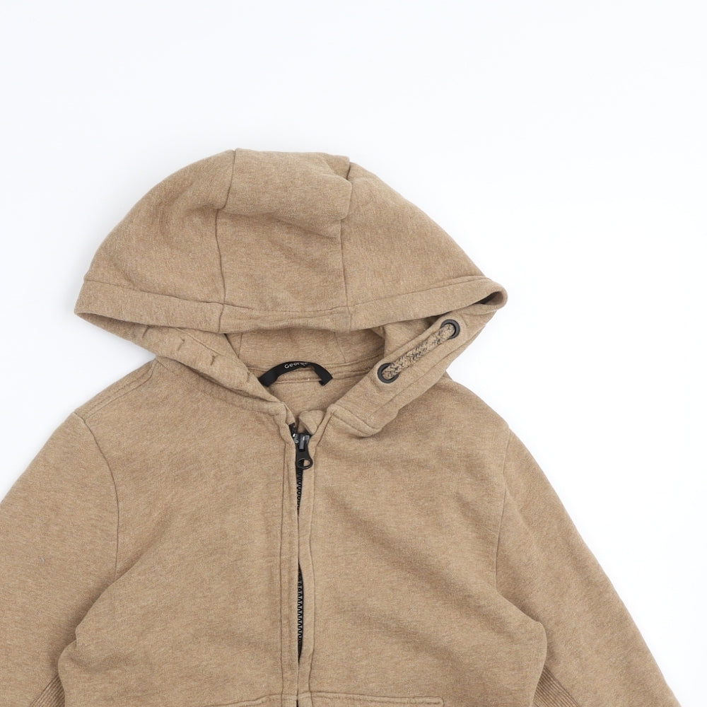 George Boys Beige   Full Zip Hoodie Size 7-8 Years