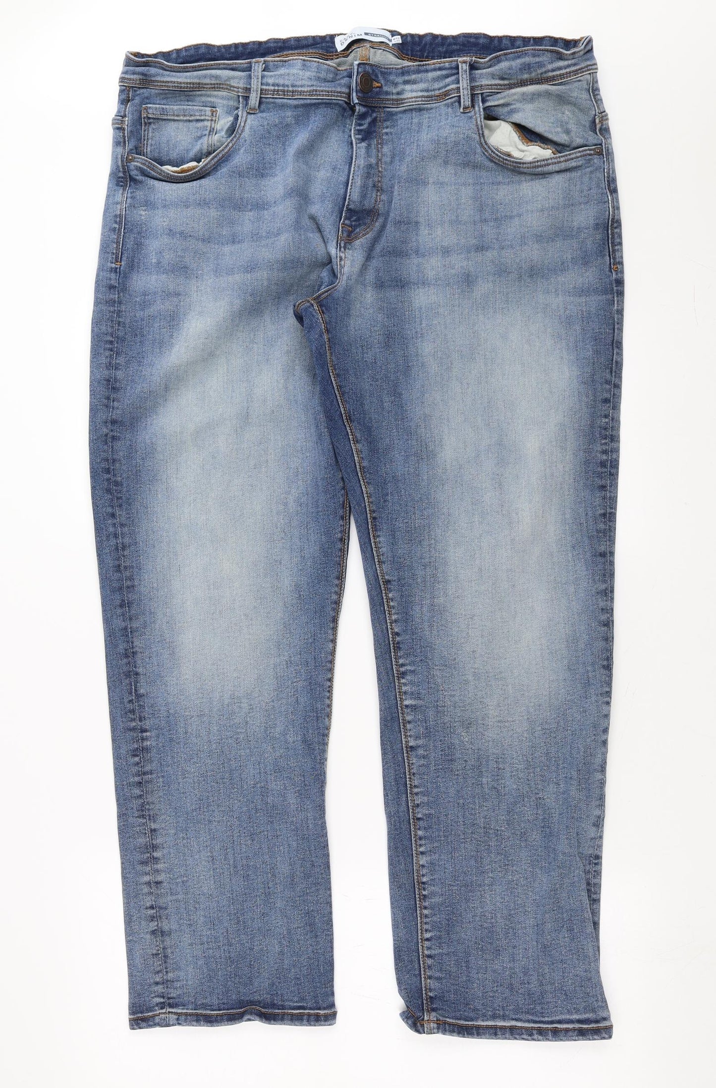 Easy Denim Mens Blue  Denim Straight Jeans Size 42 in L30 in