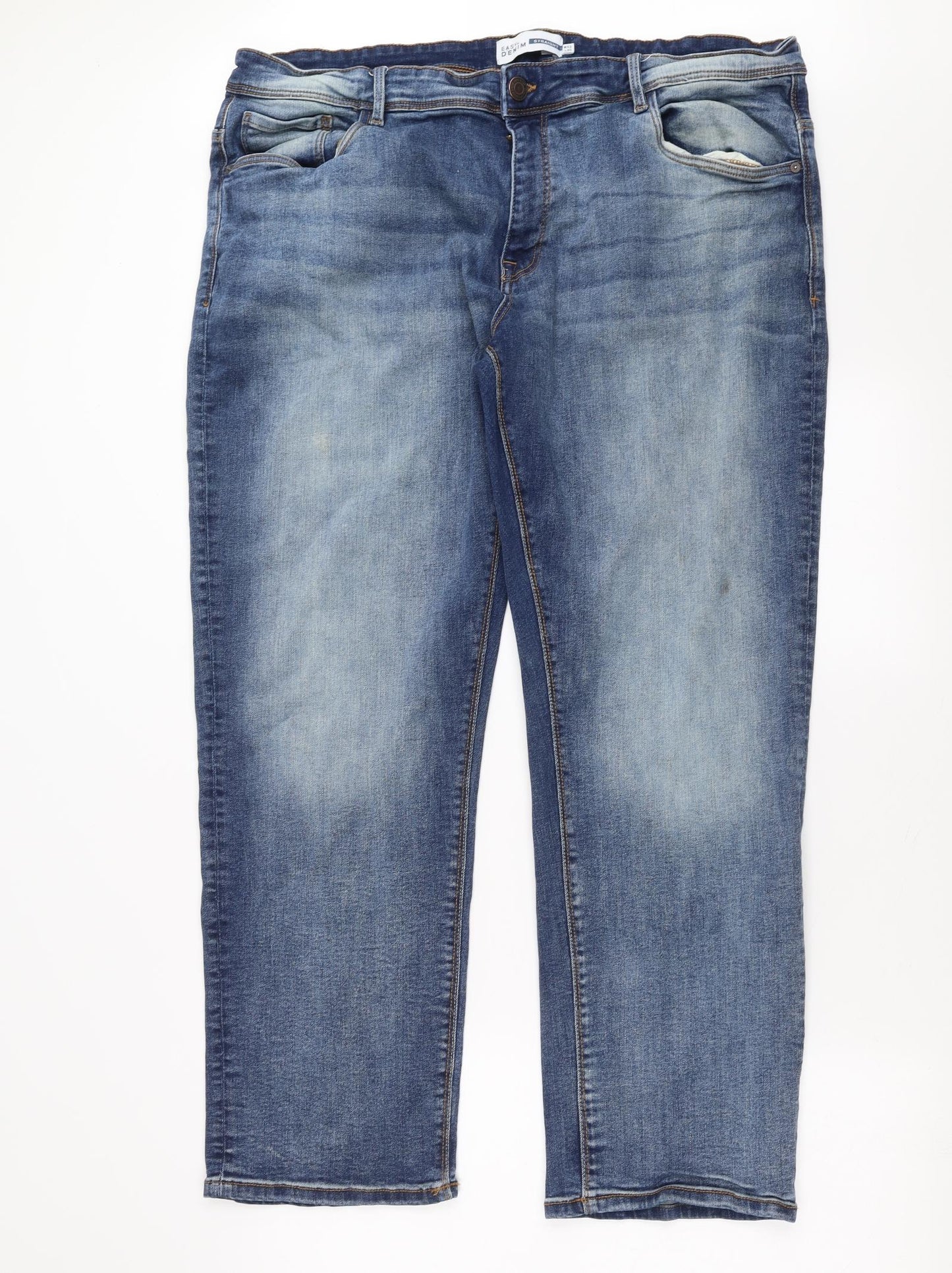 Easy Denim Mens Blue  Denim Straight Jeans Size 42 in L30 in