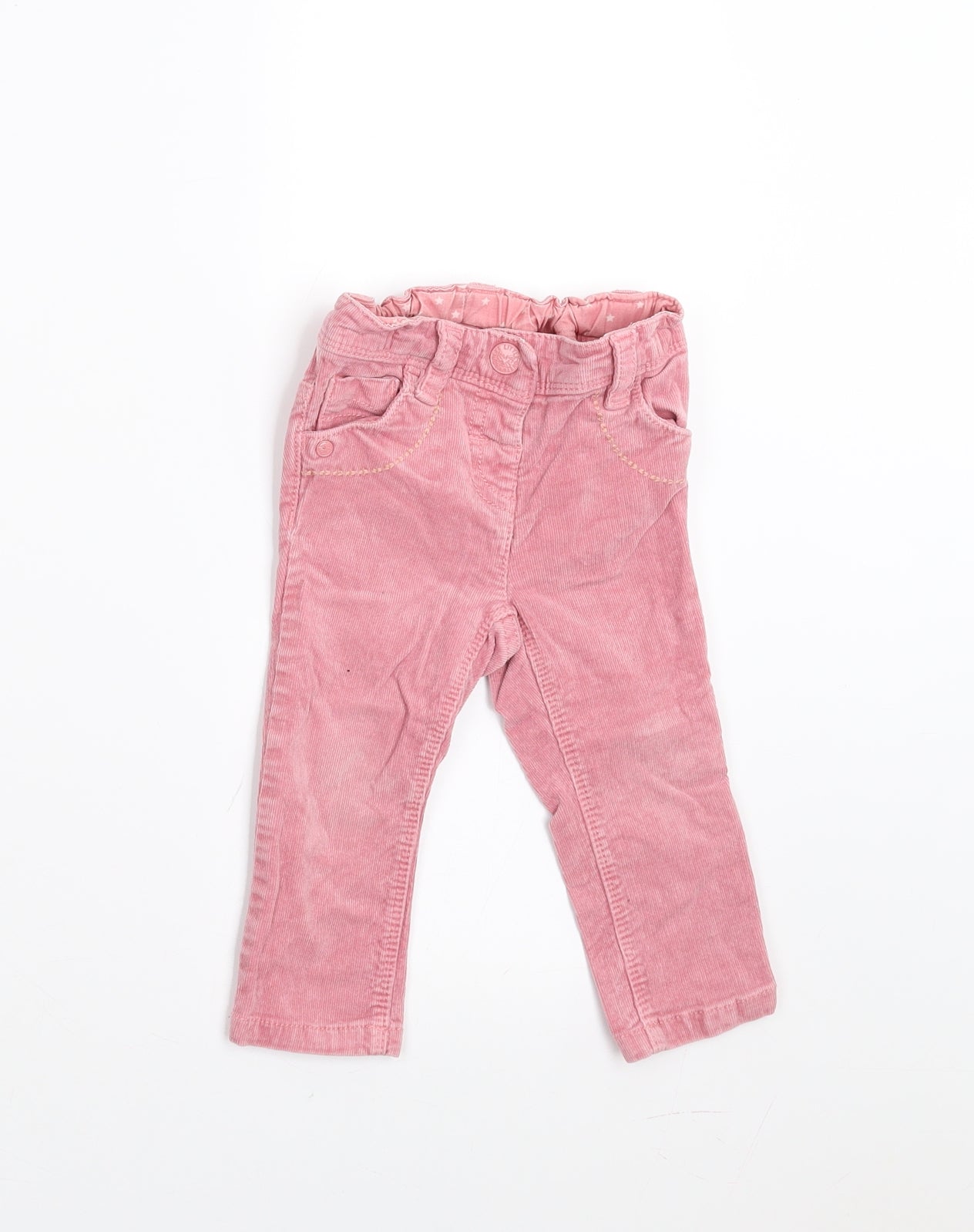 NEXT Girls Pink  Corduroy  Trousers Size 9-12 Months