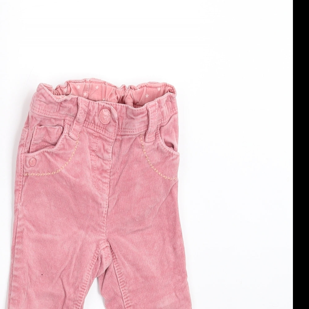 NEXT Girls Pink  Corduroy  Trousers Size 9-12 Months