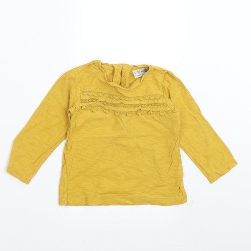 NEXT Girls Yellow   Basic T-Shirt Size 9-12 Months