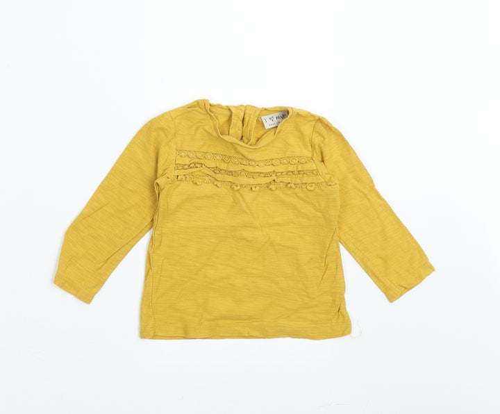 NEXT Girls Yellow Basic T-Shirt Size 9-12 Months