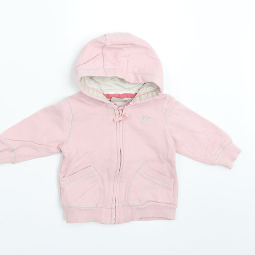NEXT Girls Pink   Full Zip Jumper Size 6-9 Months  - hoodie