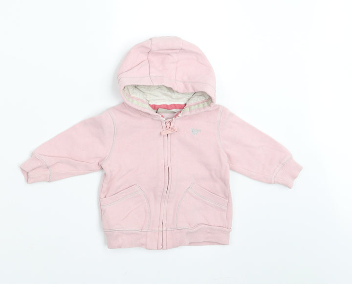 NEXT Girls Pink Full Zip Jumper Size 6-9 Months - hoodie