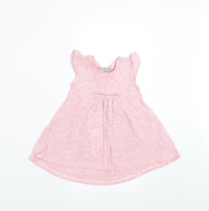 NEXT Girls Red Striped T-Shirt Dress Size 9-12 Months
