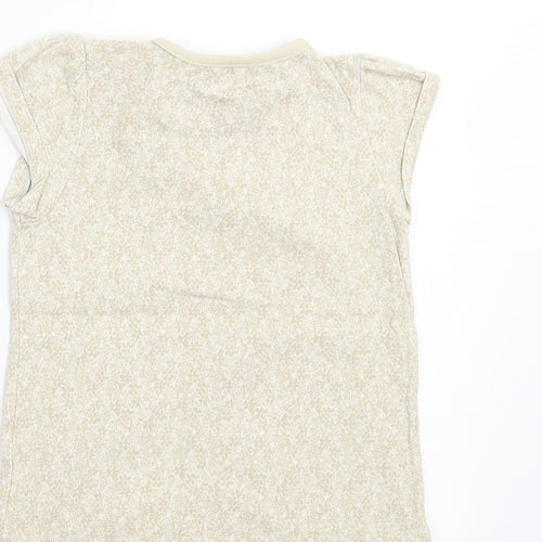 Sainsburys  Girls Beige Floral  Basic T-Shirt Size 9-12 Months  - Embroidered detail