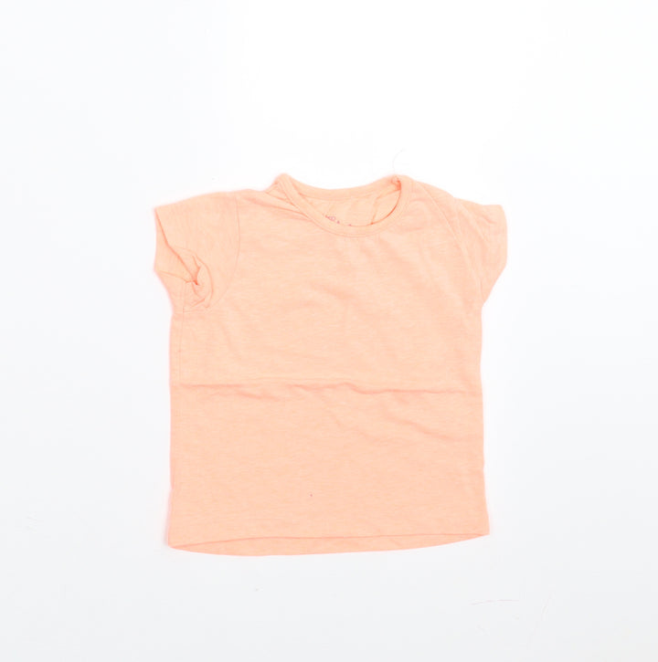 PEP&CO Girls Orange   Basic T-Shirt Size 12-18 Months