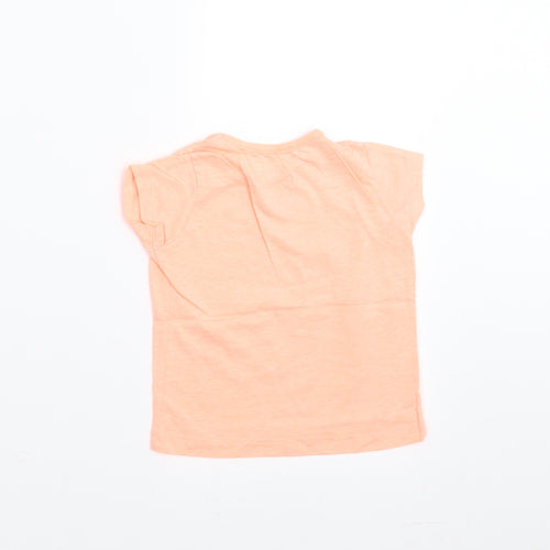PEP&CO Girls Orange   Basic T-Shirt Size 12-18 Months