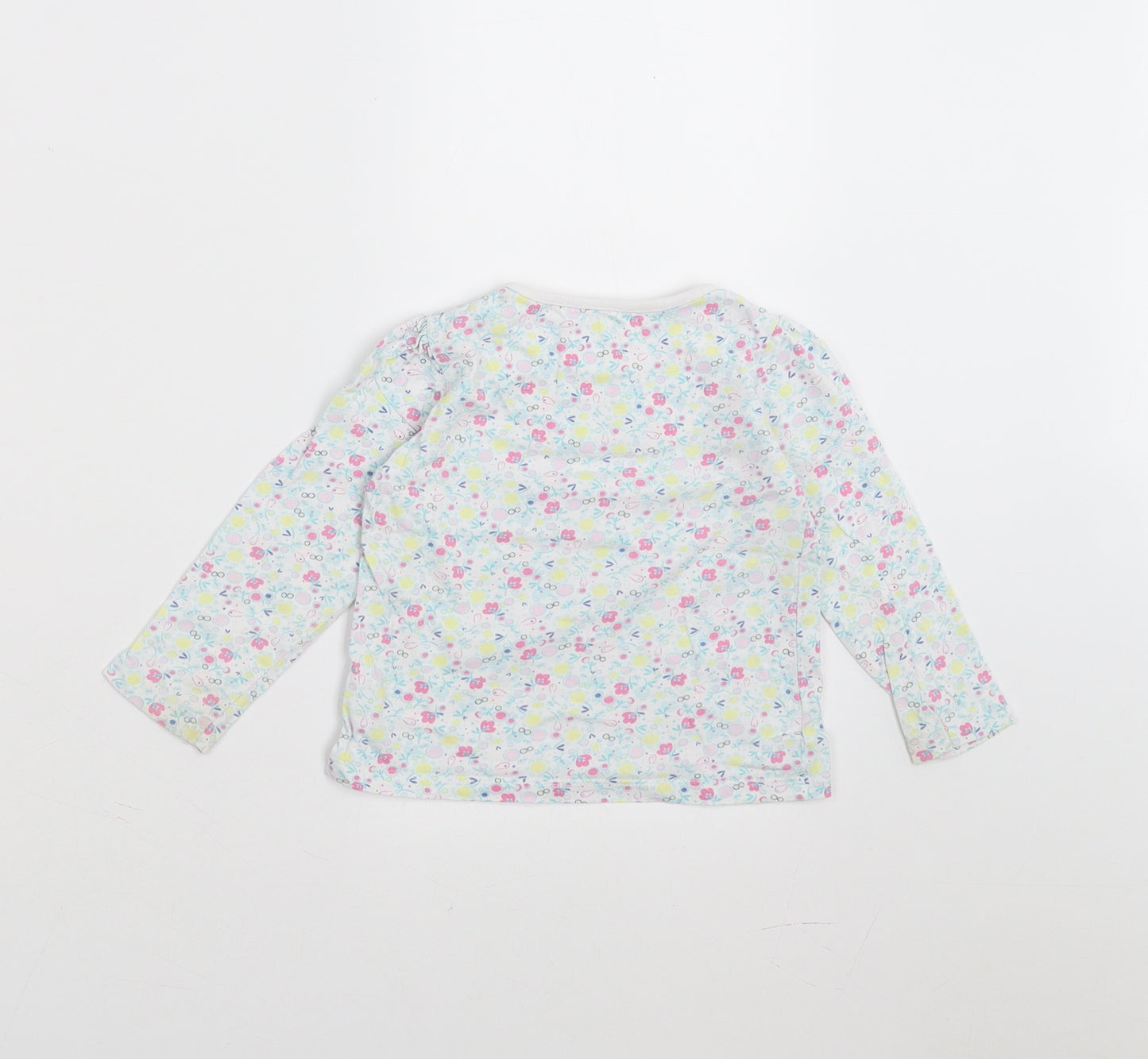 Sainsburys  Girls Green Floral  Basic T-Shirt Size 9-12 Months