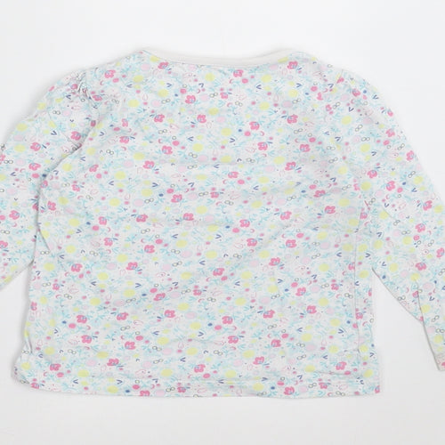 Sainsburys  Girls Green Floral  Basic T-Shirt Size 9-12 Months