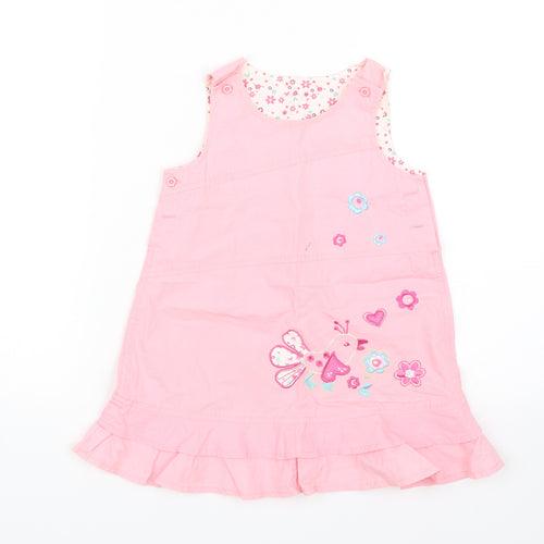preoworn Girls Pink Floral  Tank Dress  Size 18-24 Months