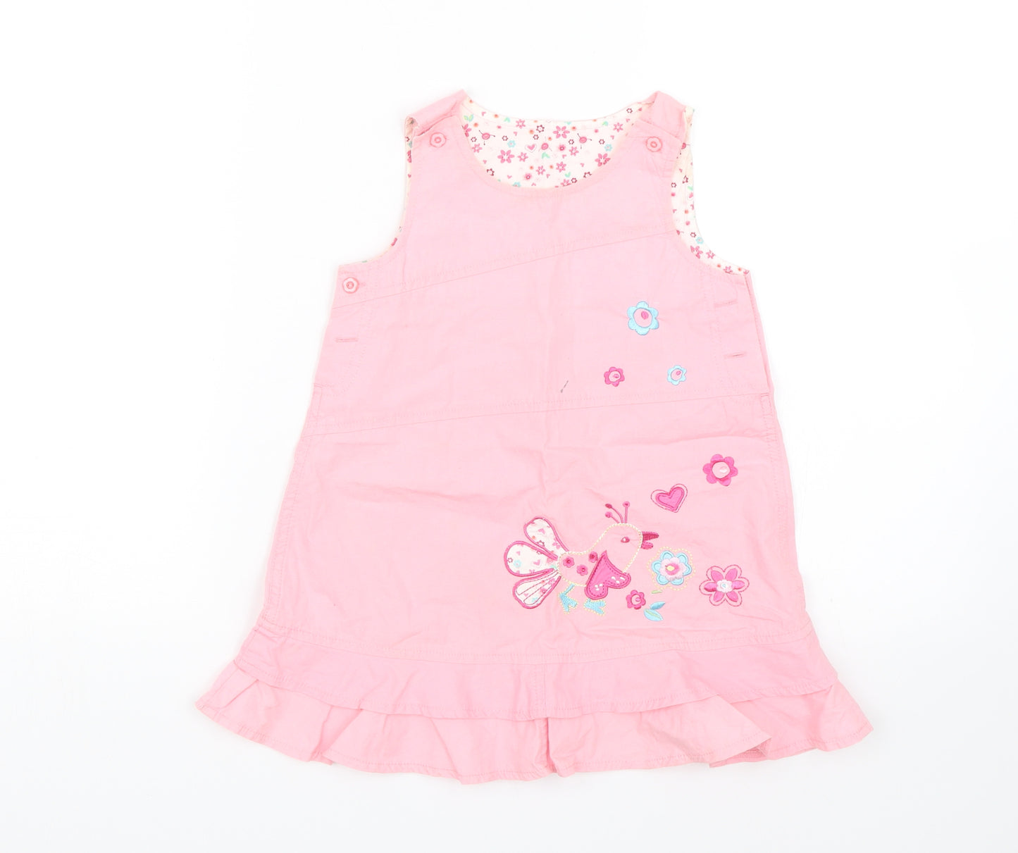 preoworn Girls Pink Floral  Tank Dress  Size 18-24 Months