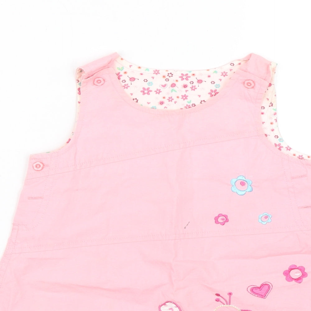 preoworn Girls Pink Floral  Tank Dress  Size 18-24 Months