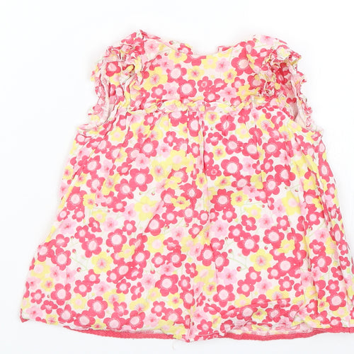 Mother and Child Girls Pink Floral  Tank Dress  Size 18-24 Months
