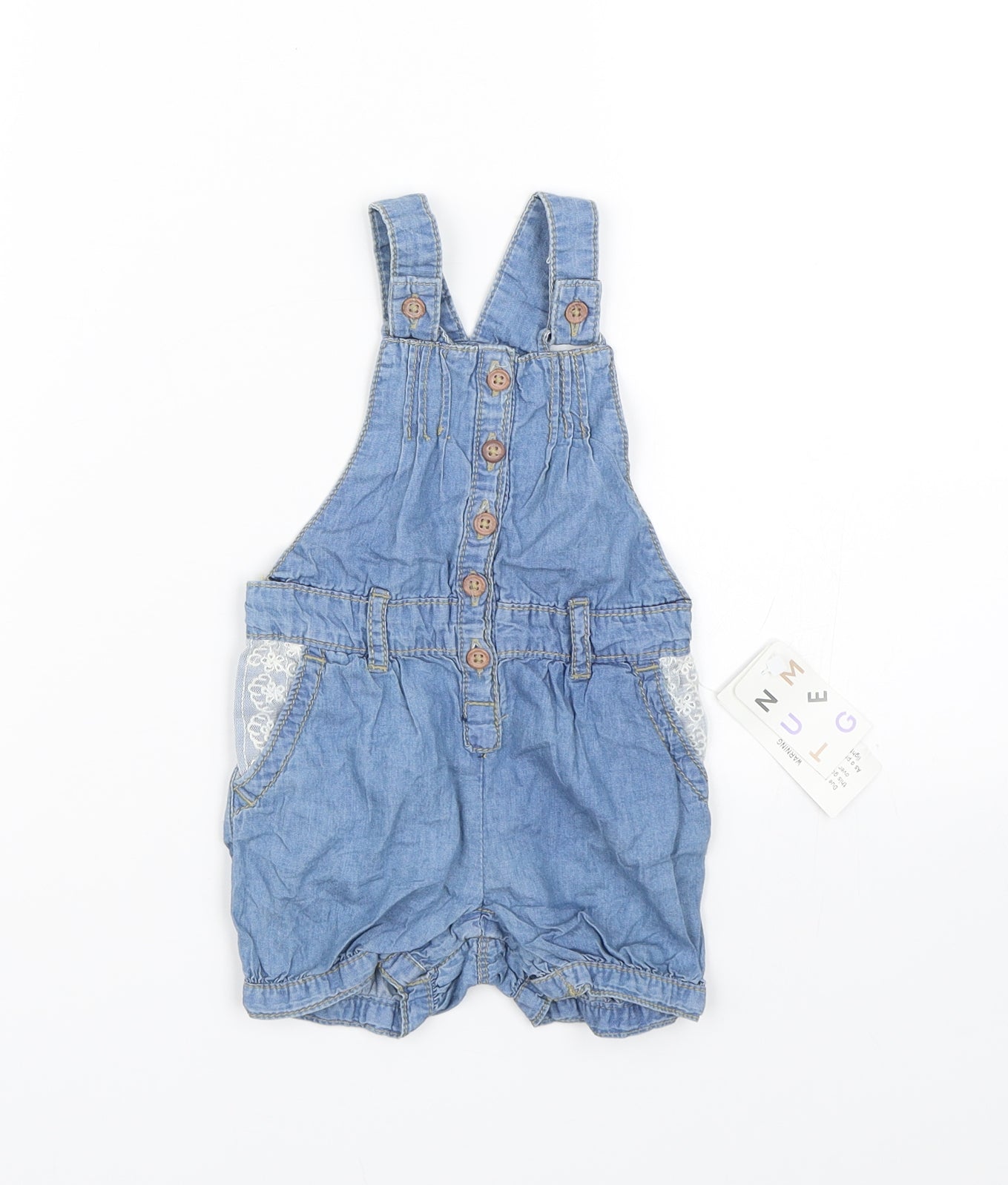 Nutmeg Girls Blue   Dungaree One-Piece Size 6-9 Months