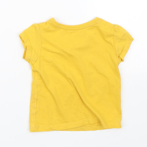 Primark Girls Yellow   Basic T-Shirt Size 6-9 Months