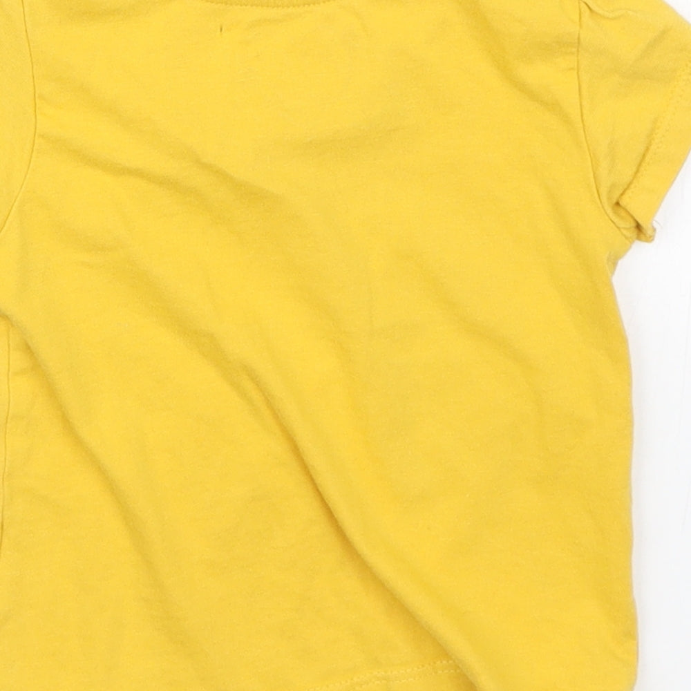 Primark Girls Yellow   Basic T-Shirt Size 6-9 Months